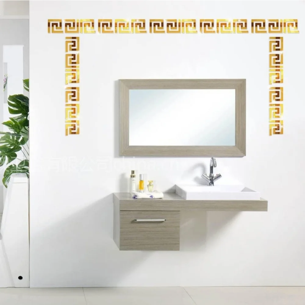 DIY 3D Acrylic Maze Pattern Border Ceiling Stickers Mirror Effects 28 Count Pack
